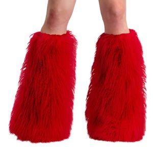 FURRY LEG WARMERS in RED Halloween Costume